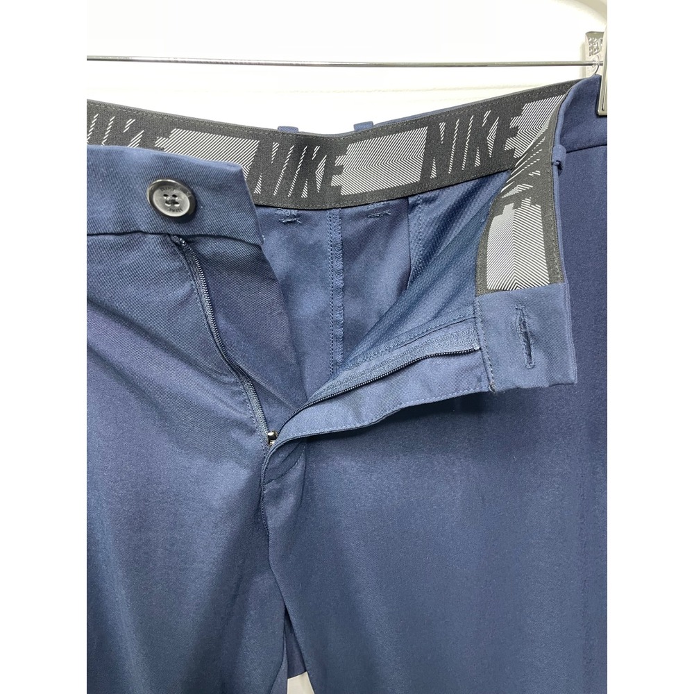 Nike Dri Fit Golf Pants‎ Standard Fit Navy Blue 40x30 Elastic Waist Prep Dadcore - Picture 3 of 12
